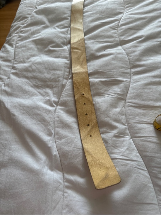 La alibe luigi NWT yellow leather belt with brass buckle. Made in Italy main image 6
